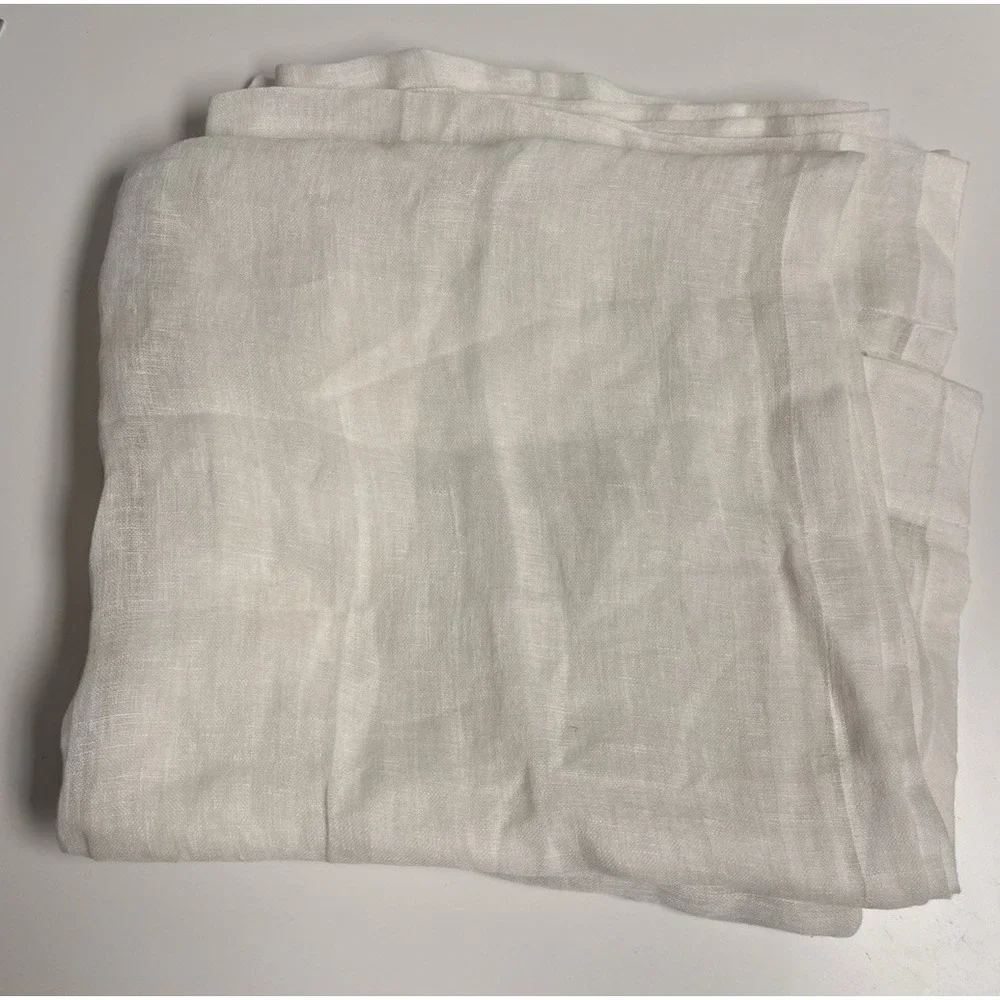 Pottery Barn Custom Emery Linen‎ Sheer Curtain IVORY 30x60 NWOT 3 in 1 Pole Top
